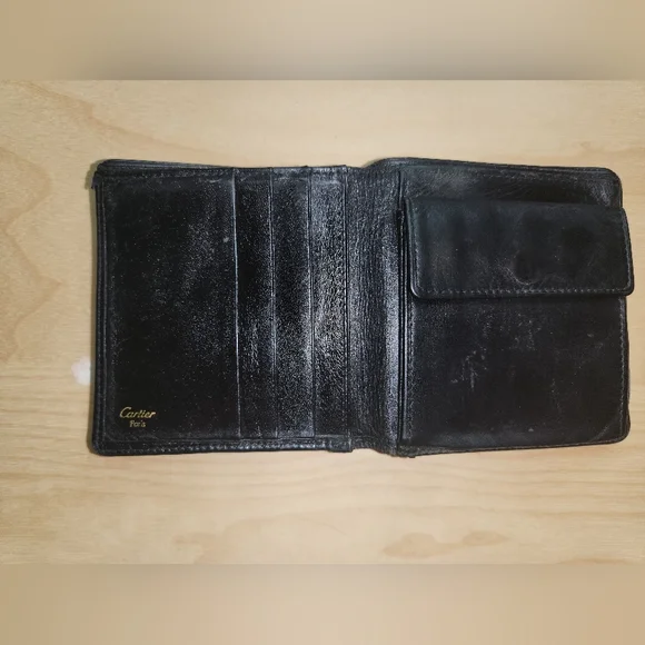 Cartier Pasha Black Leather Bifold Wallet